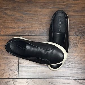 Black Leather J.Slides size 8